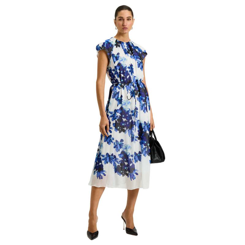 Veronika Maine Ivory Climbing Vine Belted Midi Dress image number 0